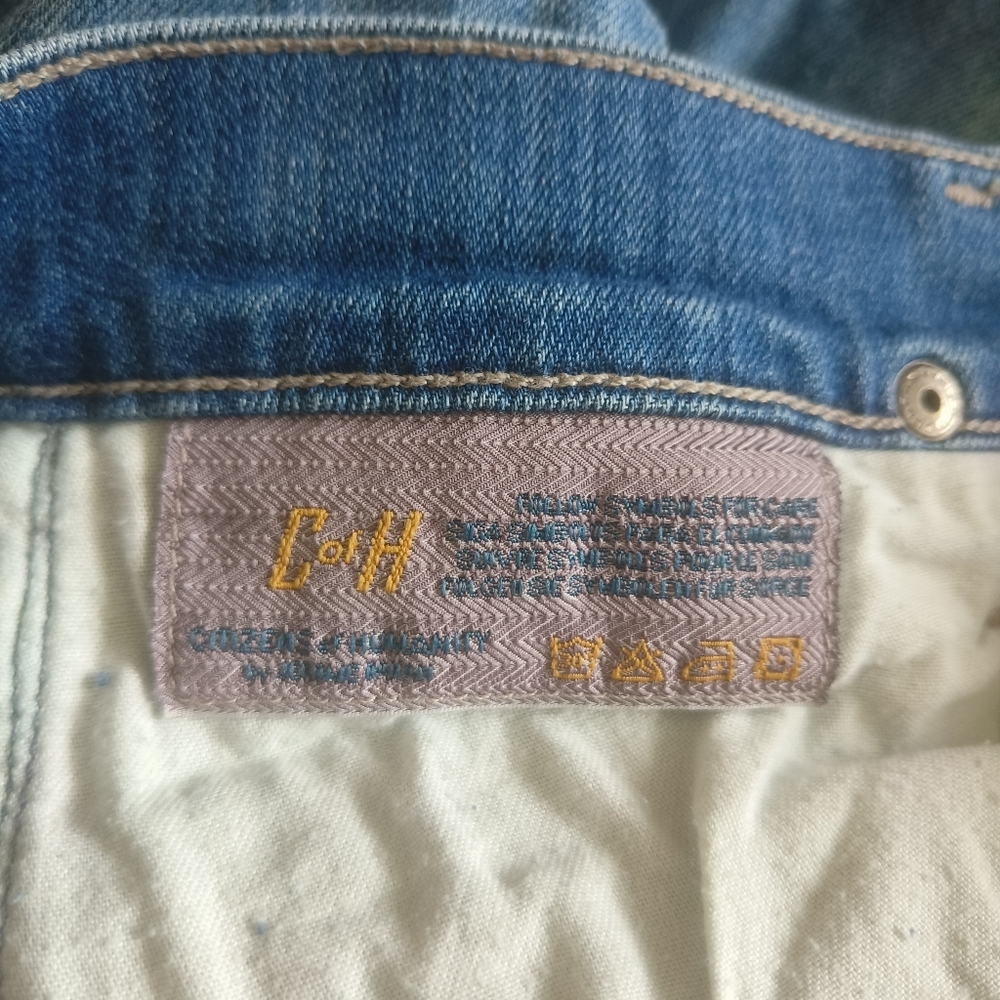 Citizens of Humanity By Jerome Dahan Straight Leg Cuffed Jean Size 27 Light Wash - Picture 11 of 14